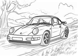 Porsche 911 Coloring Page #2516032108