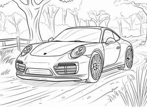 Porsche 911 Coloring Page #3076617248