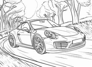 Porsche 911 Coloring Page #318812382