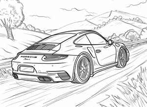 Porsche 911 Coloring Page #7372959