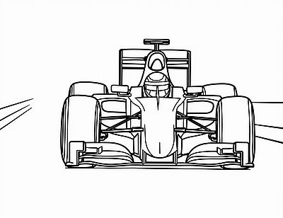 Front view of an F1 race car.