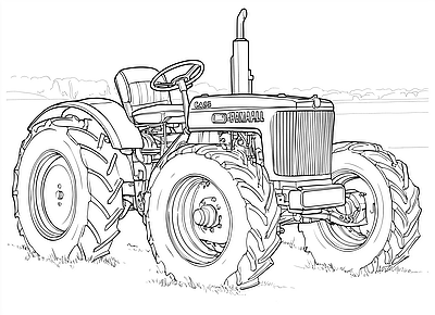 Antique Case Tractor Coloring Page Case Tractor Art Etsy