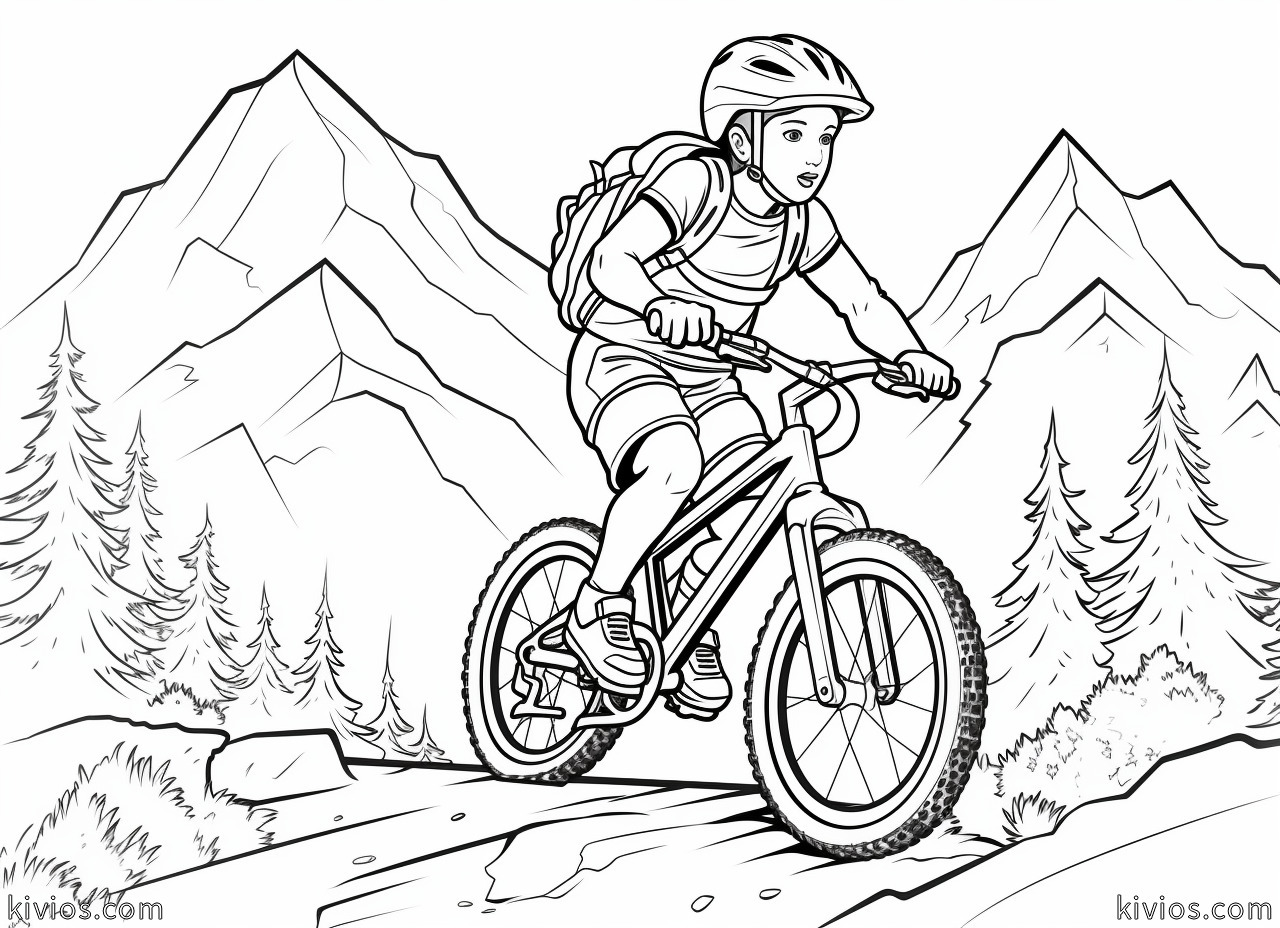 Mountain Bike Coloring Pages - Kivios