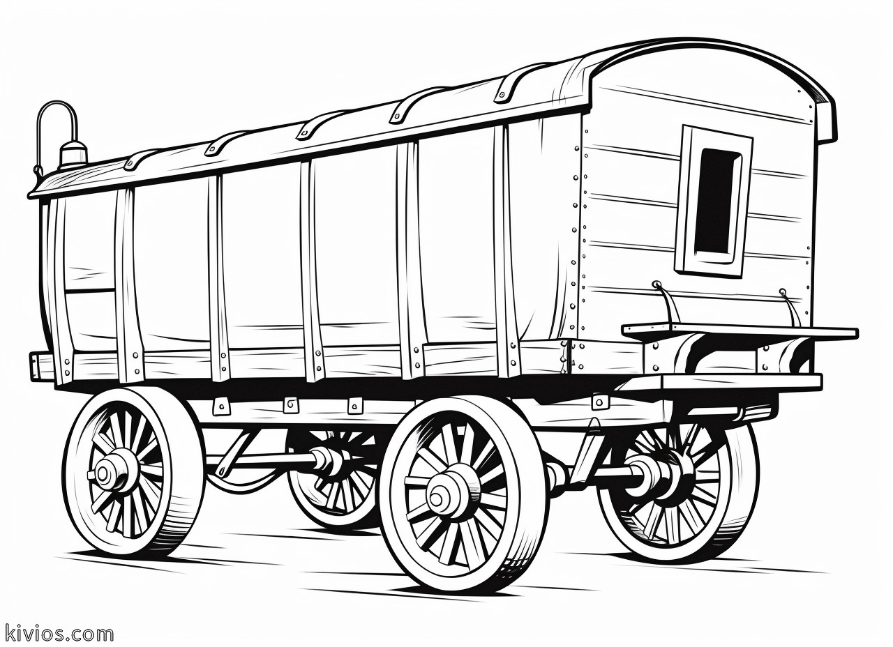 Covered Wagon Coloring Pages Kivios