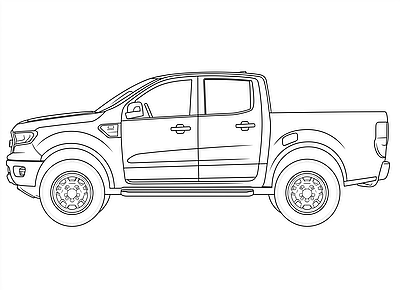 Pickup Truck Coloring Pages - Kivios