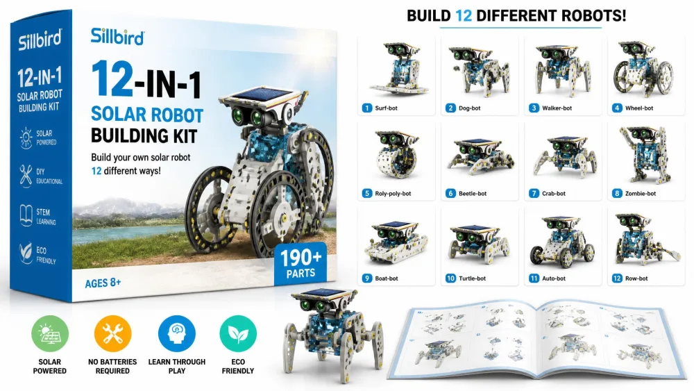 Sillbird 12-in-1 Solar Robot Building Kit