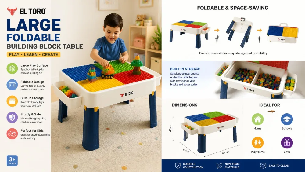 El Toro Large Foldable Building Block Table