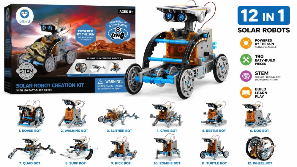 Sillbird STEM 12-in-1 Solar Robot Building Kit