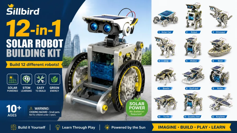 Sillbird 12-in-1 Solar Robot Building Kit