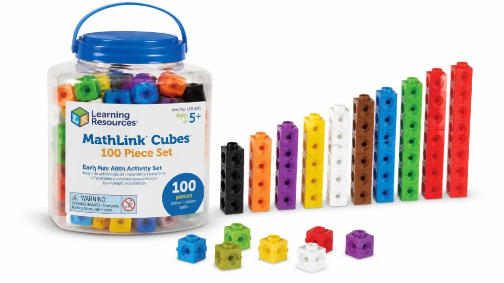 Learning Resources MathLink Cubes, Set of 100